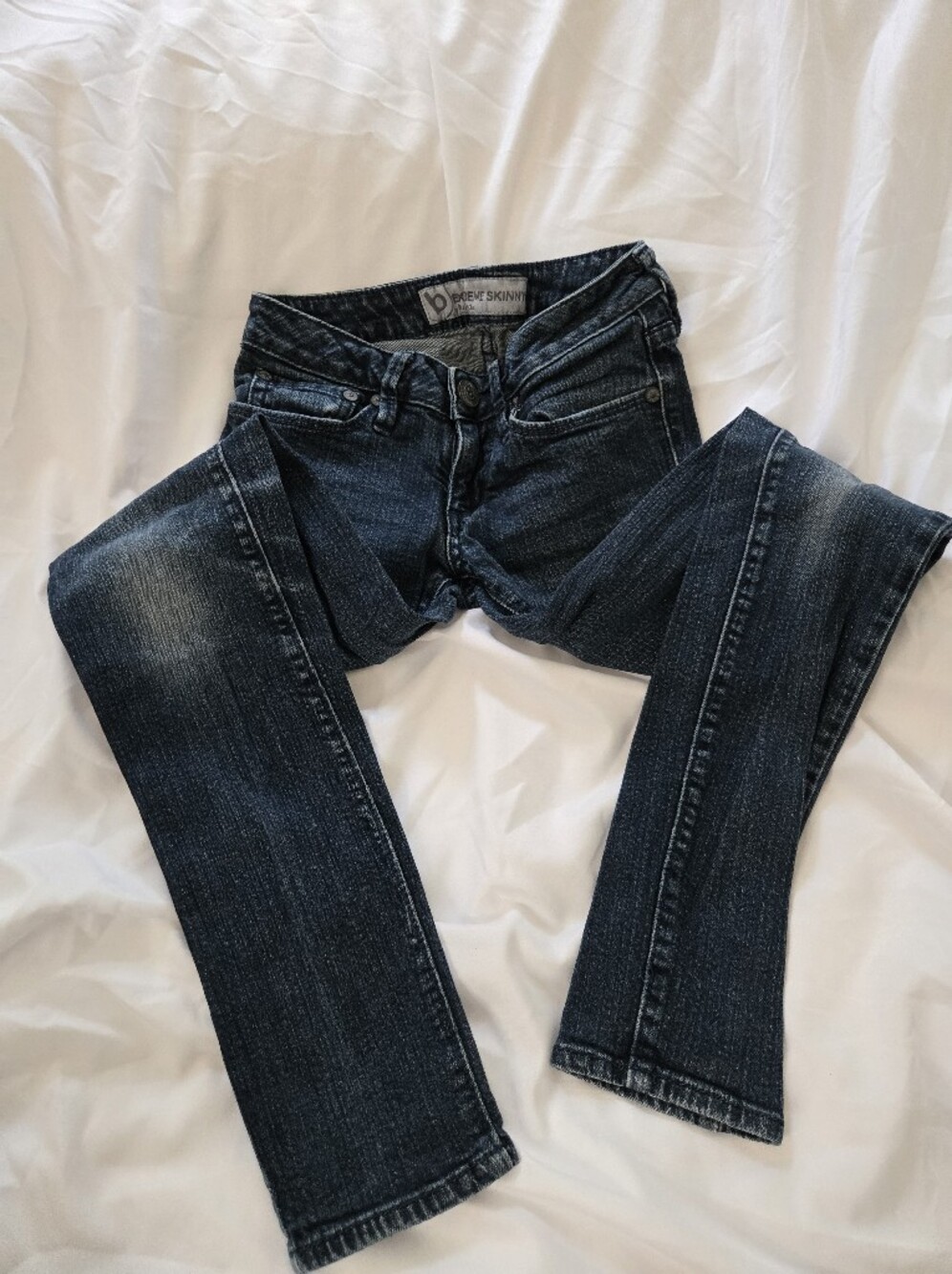 Bullhead Extreme Skinny Dark Wash Super Low Rise Jeans 24" Waist 26" Inseam